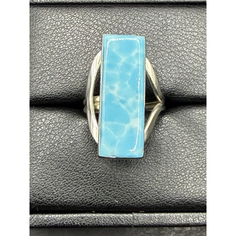 Vintage Sterling Silver Howlite Ring Size 8.5 9.1 Grams J19